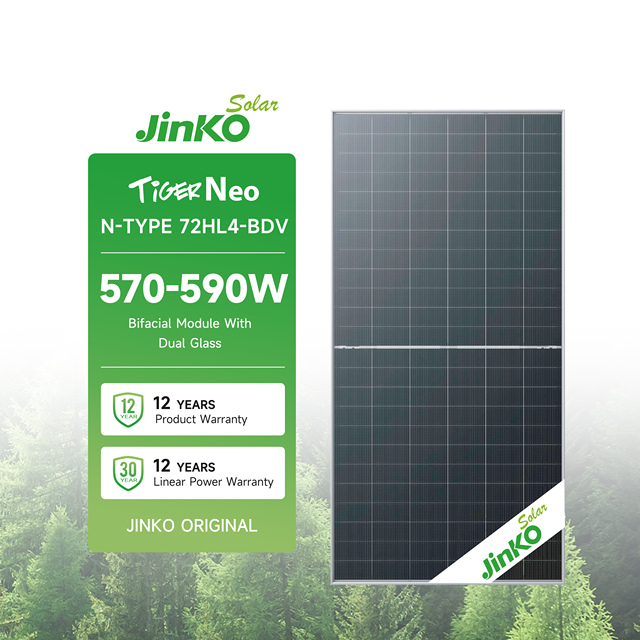 Jinko Brand Mono Solar Panels 570W 575W 580W 585W 590W Bifacial N-Type Double Glass Solar Panels Jinko for Home