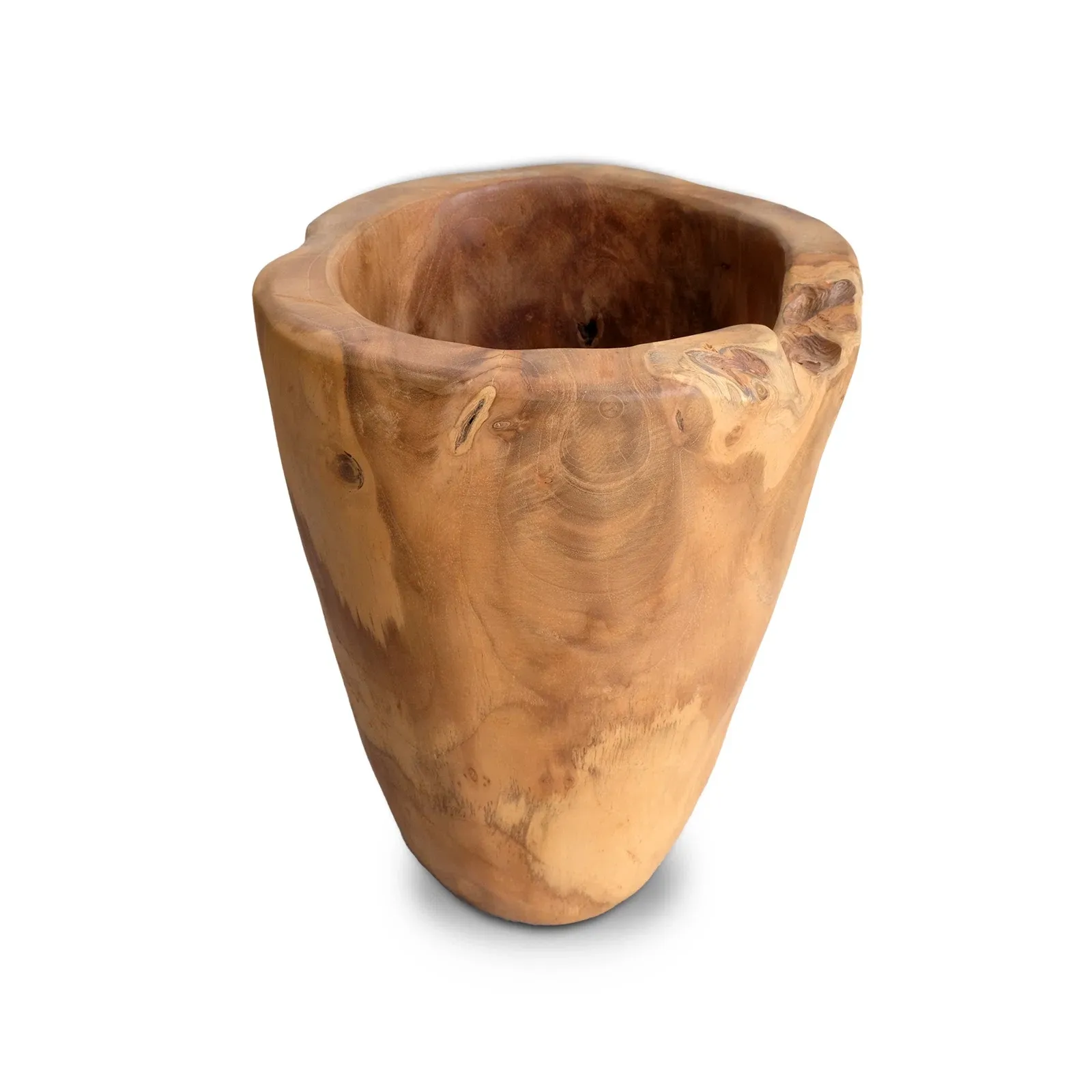 wholesale 12'' Wood Decorative Bowl root wood bowl for home decora wooden flower vase for decora center pieces