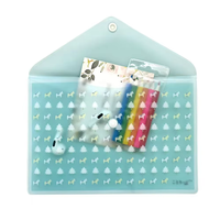 Pochette pour documents A5 semi-transparente en PP, étanche, avec fermeture à pression, boutons imprimés et pochette porte-documents, conçue sur mesure