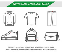 Étiquettes tissées haute densité de luxe écologiques 100% personnalisées pour étiquettes de vêtements pour vêtements en jean Étiquettes durables pour le cou principal