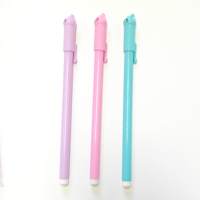 Stylo bille effaçable à la chaleur en métal 0,5 mm, motif chat mignon qui fait la queue, pour étudiants – Papeterie créative