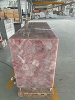 Marbre onyx rose translucide à bon prix pour comptoirs, panneaux muraux en marbre onyx rose cristallin