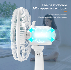 สินค้าขายดี พัดลมตั้งพื้นพลังงานแสงอาทิตย์ 12v AC สีขาว รุ่น 16  แบบชาร์จไฟได้ พร้อมรีโมท สำหรับใช้ในบ้าน 300A-16/30 - Product Image 1