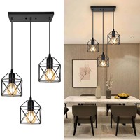 Lampe vintage en métal nordique, lustre décoratif pour la maison, luminaire de plafond, décoration en fer pour restaurant et cuisine, luminaire suspendu pour salle à manger