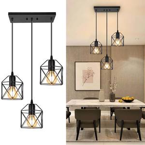 Lampada a Sospensione <span class=keywords><strong>Vintage</strong></span> in Metallo Stile Nordico Plafoniera Decorativa Lampadario per Casa Ristorante Cucina Arredo in Ferro per Sala da Pranzo - Product Image 2