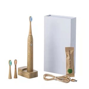 <span class=keywords><strong>Brosse</strong></span> <span class=keywords><strong>à</strong></span> dents électrique sonique sans fil <span class=keywords><strong>rechargeable</strong></span> Remplacement en <span class=keywords><strong>bambou</strong></span> 3 têtes de <span class=keywords><strong>brosse</strong></span> avec poils d'huile de ricin 5 réglages de nettoyage - Product Image 2