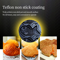 Mini gaufrier à gaz commercial petit pain en forme de poisson four à retournement double face antiadhésif fabricant de muffins Taiyaki