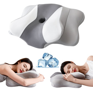 Oreiller ergonomique en mousse à mémoire de forme pour le soutien du <span class=keywords><strong>cou</strong></span>, <span class=keywords><strong>coussin</strong></span> profilé à récupération lente pour dormeurs sur le côté et sur le dos, soin de la colonne cervicale - Product Image 2