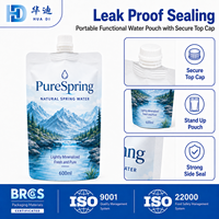 Pochettes personnalisées pour eau de source naturelle 600 ml, avec bec verseur, légères, pour marques d'eau potable quotidienne