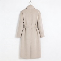 Manteau long en laine et cachemire double face pour femme, nouvelle collection automne-hiver, respirant, écologique, décontracté, avec ceinture