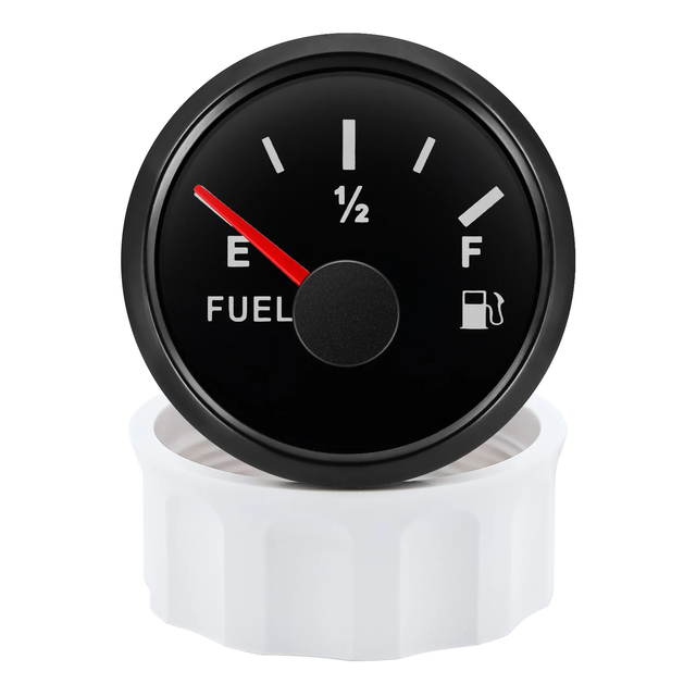 0-190 Ohm Fuel Float Level Sensor+52MM Fuel Level Gauge 8 Color Waterproof Pointer Oil Tank Meter Car Boat Marine 12V 24V Custom