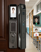 Cerradura Inteligente Biométrica con Reconocimiento Facial y Huella Dactilar, Control por WiFi y App Tuya, Alarma Antirrobo en la Nube, Panel de Aluminio de 418 mm de Largo