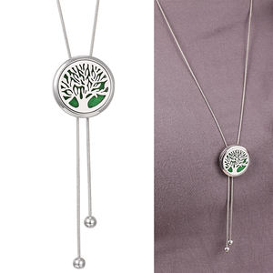 Aroma therapie Schmuck Halskette Medaillon Anhänger Verstellbare Schlangen kette Edelstahl Lange Quaste Öl Diffusor Parfüm Halskette - Product Image 2