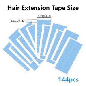 Cinta Adhesiva de Polietileno <span class=keywords><strong>para</strong></span> Extensiones de Cabello, 144 Piezas de Repuesto, Doble Cara, Fuerte, Sin Residuos, 0.3-1.6 Pulgadas por Pieza, Popular y de Moda - Product Image 2