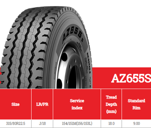 ยาง AZ655S 315/80R22.5 คุณภาพสูงจากโรงงานจีน ล้อรถบรรทุกแบบร่องกว้างซิกแซกเพื่อการยึดเกาะที่ดีเยี่ยม - Product Image 4