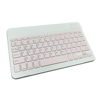 Keyboard BT Mini untuk Tablet, Keyboard Spanyol dan Mouse Ipad Isi Ulang untuk Ponsel Laptop Nirkabel dengan Lampu Latar