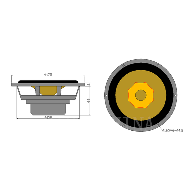 LS-04 Crystal-6 6.5 Inch Premium HiFi Speaker Home Full Frequency Unit 25-50 W/8ohm (1 Pair)