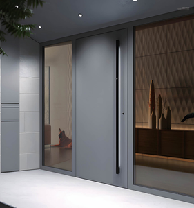 <span class=keywords><strong>Puerta</strong></span> con bisagras de aluminio con aspecto de madera resistente al agua y aislamiento térmico personalizado y lateral opcional - Product Image 4