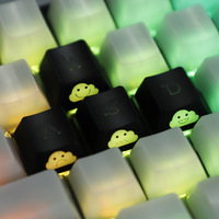 ABS Material 1.6mm Oil Injection Radium Engraving Transparent Personality Mechanical Keyboard Key Cap WASD Arrow Keys Cool