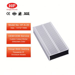 Hongfa Shunda HF-A-20 OEM Custom Anodized Aluminum Alloy Control Box IP54 Rated Outdoor Use Silver Color <b>Enclosures</b> Electronics - Product Image 1