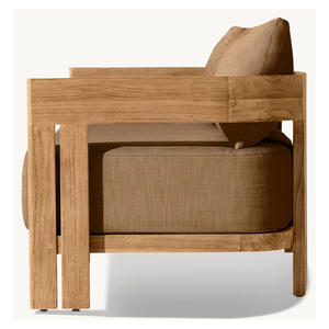 طقم أثاث للحدائق من خشب الساج بطراز ظهر على شكل T متأرجح أريكة عصرية في الهواء الطلق من خشب الساج - Product Image 4