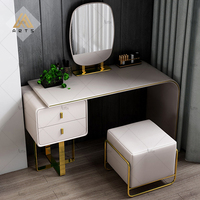 Commode de chambre à coucher simple et luxueuse de style nordique, armoire de rangement, coiffeuse, table de maquillage pour fille avec miroir à lumière LED