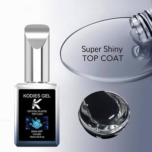 KODIES <span class=keywords><strong>GEL</strong></span> Crystal Glossy <span class=keywords><strong>Gel</strong></span> <span class=keywords><strong>Top</strong></span> <span class=keywords><strong>Coat</strong></span> 15ml Sin limpieza Acabado transparente para esmalte de uñas en <span class=keywords><strong>gel</strong></span> Barniz de alto brillo - Product Image 1