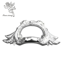 Flor 15 #   Adornos Florales para Ataúdes Funerarios, Diseño de Ángel en Relieve Cromado de Alto Brillo, Decoración Floral para Artículos Funerarios