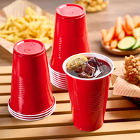 Gobelets en plastique rouge PET de 12 oz et 16 oz, gobelets en plastique jetables, gobelets en plastique réutilisables pour les événements et l'usage quotidien