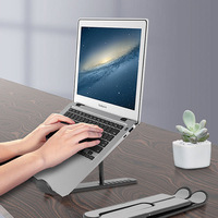 Support d'ordinateur portable en aluminium portable pour Macbook, support d'ordinateur pliable avec support réglable pour ordinateur portable