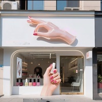 Décoration d'ongles sculptée en fibre de verre renforcée, surdimensionnée, faite à la main, étanche, pour vitrine de magasin en centre-ville
