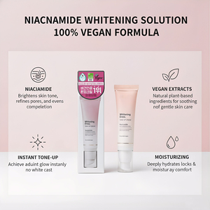 Crema Blanqueadora Vegana al por Mayor, Refina los Poros, Unifica el Tono de Piel, Absorción Rápida, No Grasosa, Solución Iluminadora - Product Image 3