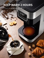 Cafetera Eléctrica de Goteo de Diseño Clásico con Filtro Reutilizable Antigoteo de un Solo Toque, Jarra de Vidrio de 1.2L, Ideal para Exteriores y Autocaravanas
