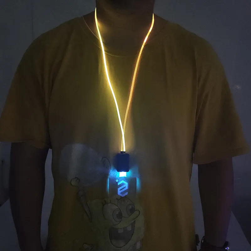 Tali Gantung LED Baru Menyala Lanyard Leher Berkedip Lanyard dengan Pemegang ID