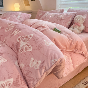 Nuovo lenzuolo di flanella e copripiumino invernale imbottito Set biancheria da letto invernale 4 pz - Product Image 4