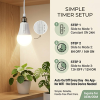 Kit de Cultivo Inteligente para Interiores con Bombilla LED para Plantas, Base de Rosca E26 E27, Temporizador de Horas para Monstera y Plantas de Interior en Macetas Grandes