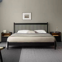 Cadre de lit king-size en chêne massif, style minimaliste moderne, mobilier de luxe pour chambre principale, lits doubles 180x200, personnalisable OEM