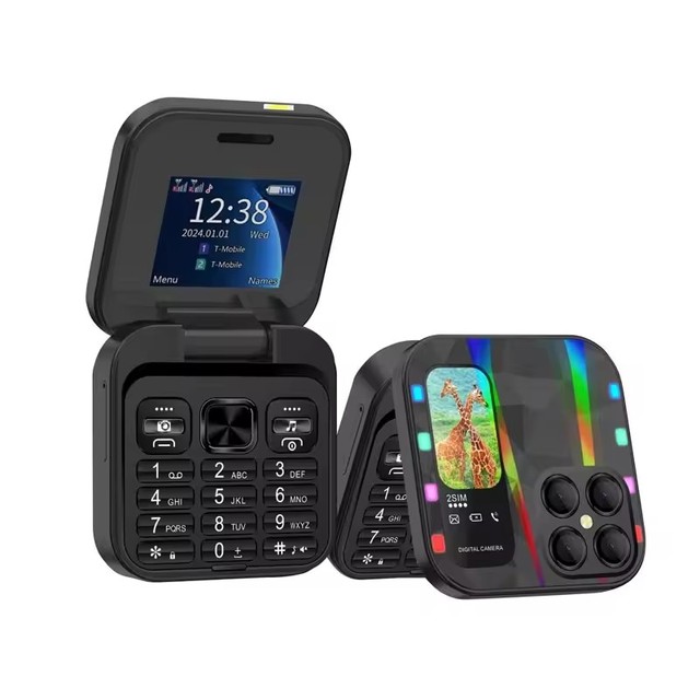 2G GSM Dual SIM Card Speed Dial Video Player FM Small Foldable Cellphone MIni I18 Pro Flip Mobile Phone for Kids and Elderly