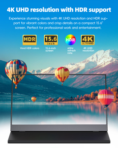 שפתיים ניידות uhd <span class=keywords><strong>4k</strong></span> נייד צג מסך מגע usb צג משחק מחשב נייד - Product Image 2