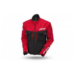 Giacca TAIGA Enduro moto Racing gilet nero/rosso con maniche staccabili e preparazione di protezione - Product Image 1