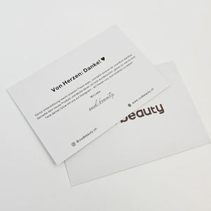 Small Business Personalized Luxury Embossed White Card Paper Logo Printed Wholesale 'Thank You' Card with Matt Lamination - Product Image 3