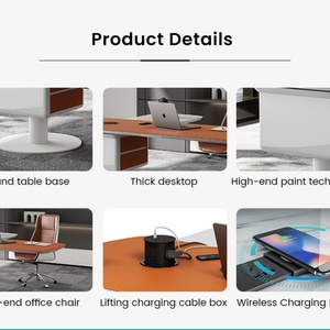 New Arrival High-End Modern Contemporary Office Furniture <b>Set</b> Large Rotating Executive Boss <b>Desk</b> Convertible Design - Product Image 5