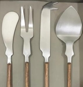 Juego de cuchillos para queso de 4 piezas de Metal con mango de madera duradero y de moda Venta personalizada - Product Image 3