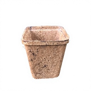 Pot de fleurs carré en fibre de coco écologique, conteneur pour plantes biodégradable avec trou de drainage pour utilisation en extérieur dans le jardin - Product Image 1