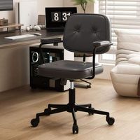 Chaise de bureau informatique ergonomique moderne en cuir PU avec dossier en maille, réglable en hauteur, pivotante et avec accoudoirs