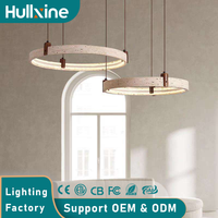 Lustre LED de style rétro Zhongshan à trois couches pour salon d'hôtel, télécommande, intensité réglable, anti-éblouissement, en pierre calcaire, haut de gamme