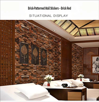 Autocollants muraux en mousse 3D auto-adhésifs en matériau XPE, imperméables et résistants à l'humidité, à rayures, motif à carreaux, design européen, chambre à coucher, hôtel