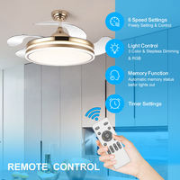 Ventilador de Techo con Aspas Invisibles y Luz, Ventilador de Techo Inteligente con Lámpara para Sala de Estar, Control por Voz Wifi Alexa