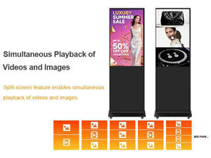 Écran d'affichage numérique 4K sur pied de 49 pouces pour intérieur, avec animation, pour centres commerciaux et ascenseurs - Stock USA - Product Image 2