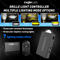 4 lampes LED pour calandre avec faisceau de commande, 7 modes d'éclairage, design fin, tricolores pour voitures, camions, SUV